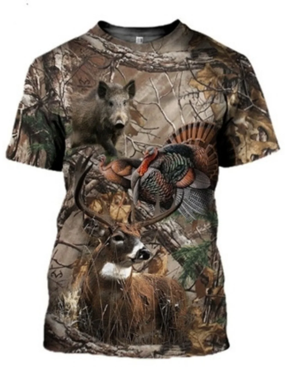 Hunting Camouflage T-Shirt Summer T Shirt Man 3D Printing Streetwear Clothing Short Sleeve T-Shirt Men Clothing Camp Gym Tees
