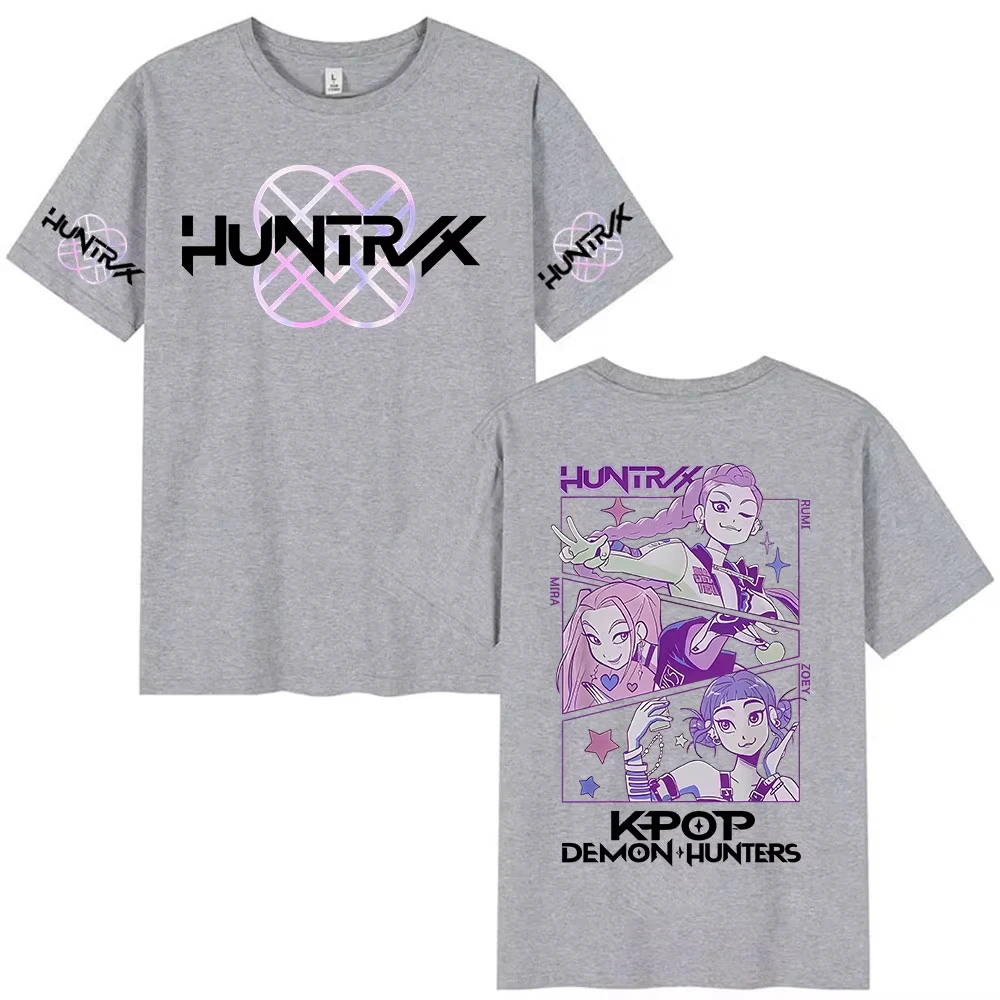 Limitata K-pop Demon Hunters 2025 Film Graphic T Shirt Uomo Donna Estetica Moda Retro Cotone Manica corta T-shirt Streetwear