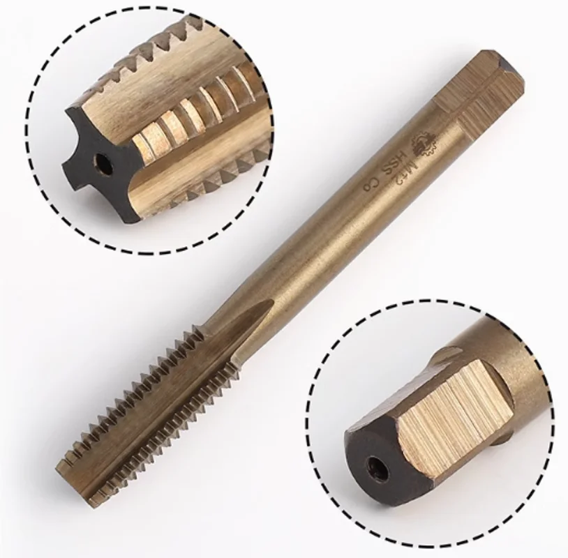 HUAZHICHUN Machine with cobalt stainless steel screw tip straight slot left tap tap M3-M24 coarse teeth non-standard