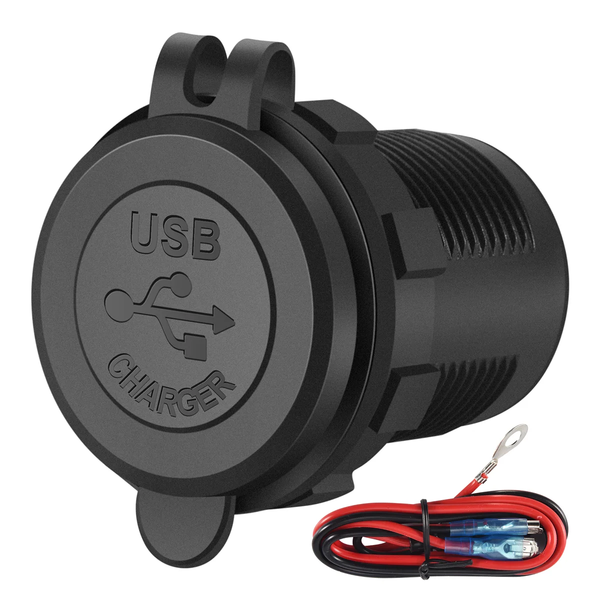 Tomada de alimentação do carro com interruptor ON/Off, vermelho, PD tipo C USB, QC 3.0 carregador rápido, 12V, apto para motocicleta, RV, ATV