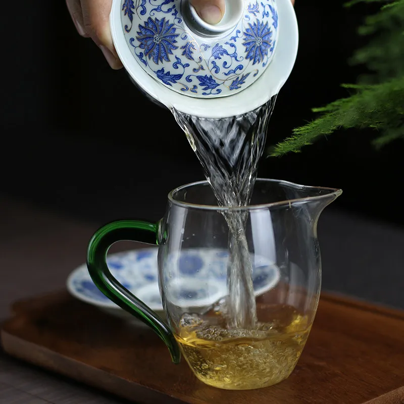 High-End Jingdezhen Blue and White Interlock Branch Gaiwan Tea Brewing Bowl Ceramic Household Porcelain Large Size
