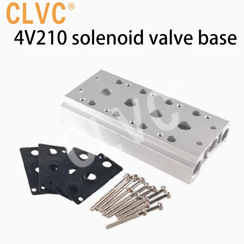 Pneumatic solenoid valve base 4V210-08 220V 24V busbar 2F 4F 6F 8F position 200M linkage control connecting valve Exhaust Plate