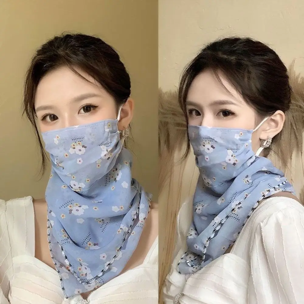 Fashion UV Protection Bike Mask Windproof Dustproof Breathable Motorcycle Scarf Chiffon Full Face Mask Hiking Cycling