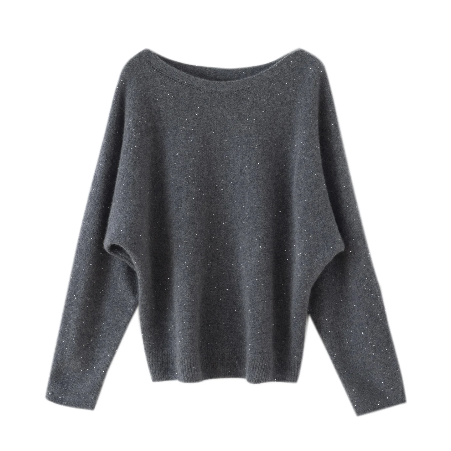 

Autumn Winter 100% Cashmere Sweater Women's Slash-neck Pullovers Loose Knitwear Lazy Style Long Sleeve Korean Popular Clothes