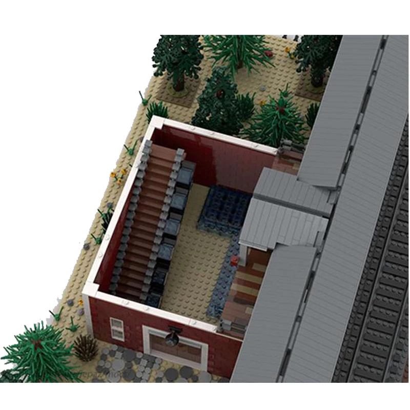 Juego de bloques de construcción Modelo Modular, juguete de ladrillos para armar casa y plataforma, vista de la calle, ideal para regalo de cumpleaños, 4 piezas