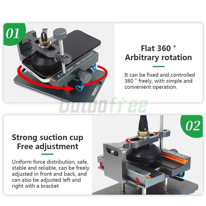 4 In 1 Rotatie Multi-Purpose Armatuur Mobiele Telefoon Verwarming Gratis Scherm Verwijderen Afzonderlijke Klembevestiging Roterende Reparatie Tool