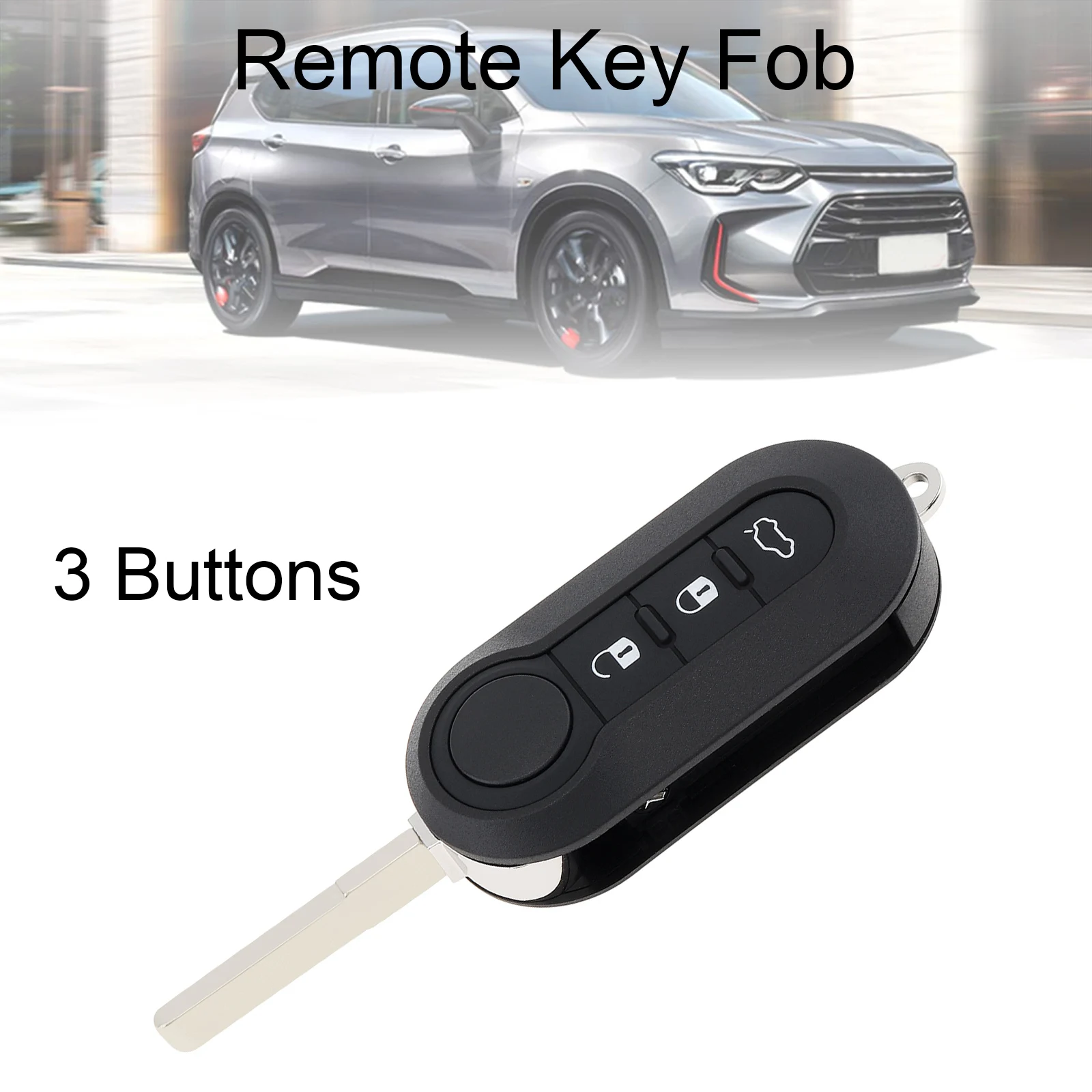 

3 Buttons Car Key Remote Control Folding Housing Automobile Key Shell Case Replacement Fit for Fiat- 500 Panda- Punto Bravo-