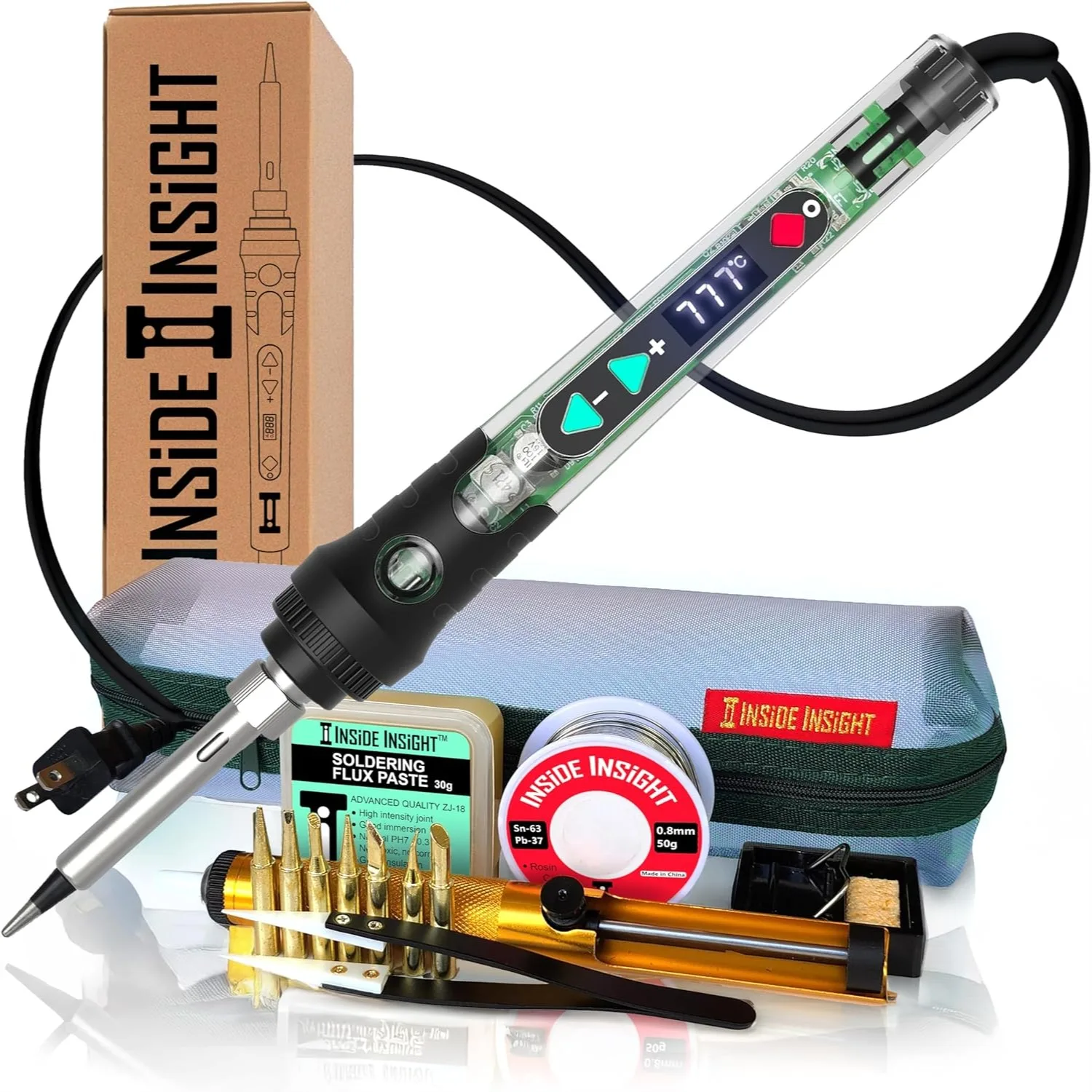 

Прозрачный паяльный набор 68 Вт с регулируемой температурой и прозрачным корпусом для электроники, STEM-проектов и DIY-проектов