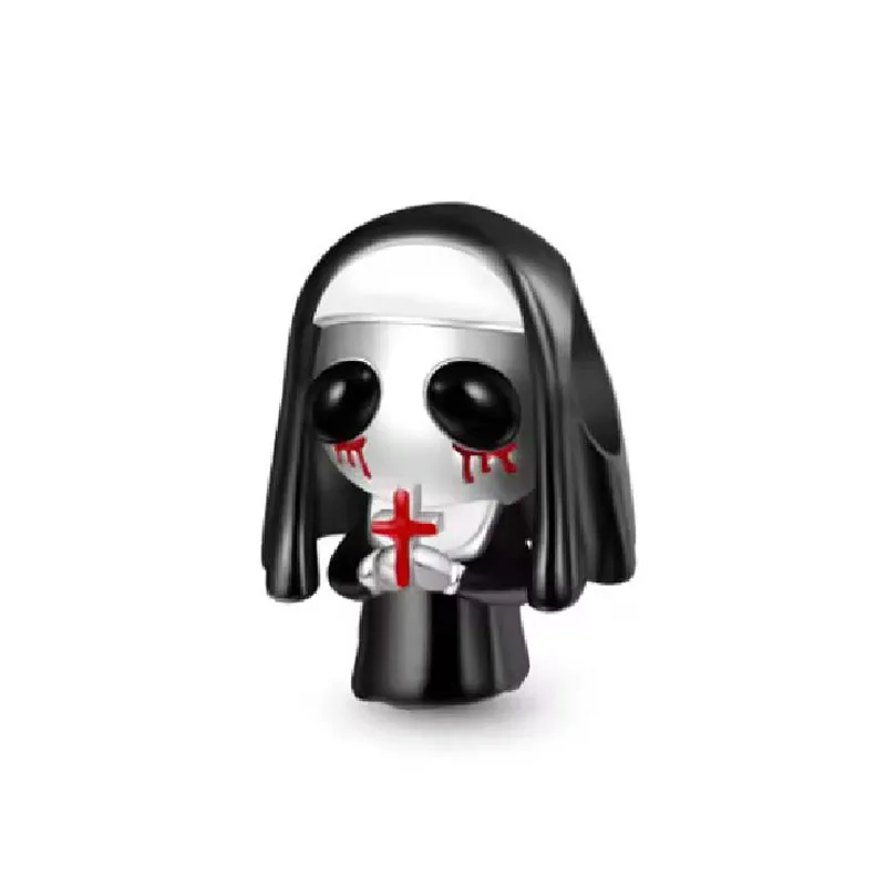 2025 925 plata serie negra encanto payaso colgante cuenta escorpión araña colgante ajuste Original pulsera DIY cuentas joyería de mujer