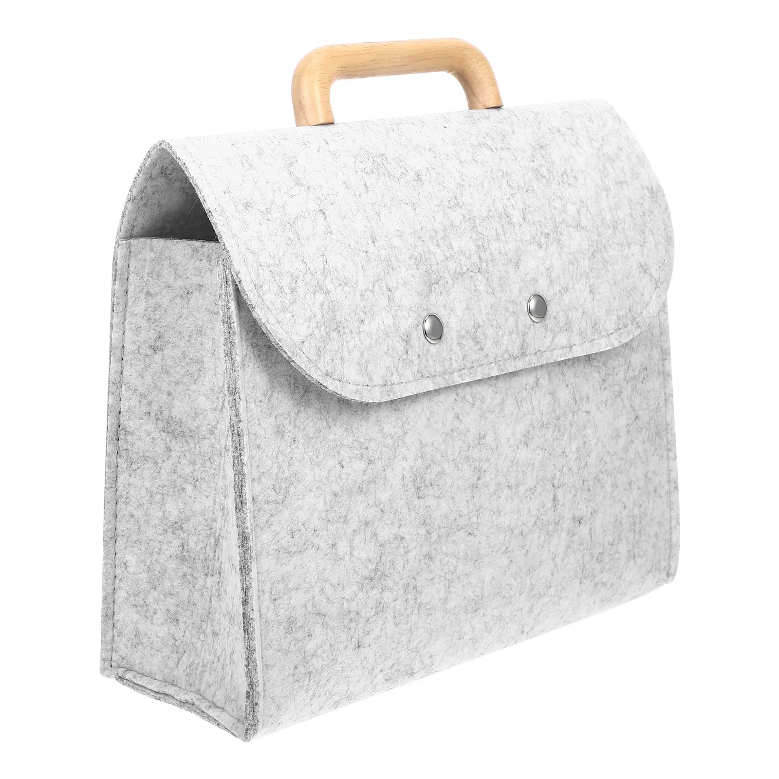 

Сумка-тоут из фетра с деревянными ручками, большая вместимость, для офиса, портативный органайзер для документов, чехол для хранения, сумка для переноски документов