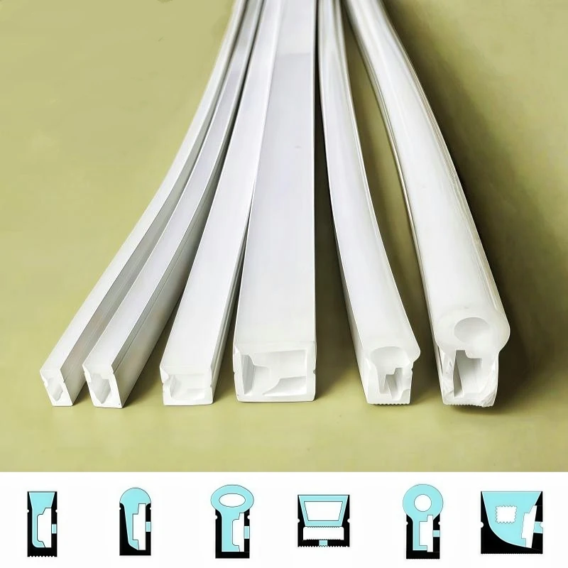 1-5M Recessed Neon Silicone Tube Led Rope Lamp DC12V Flexible Diffuser Channel Cabinet Closet Bedroom Outdoor Ribbon Strip Light