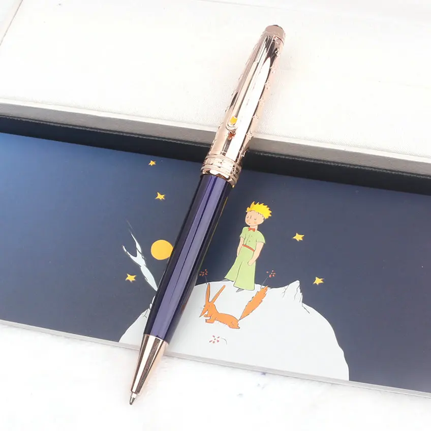 Luxury Little Prince Mb Ballpoint Pen Navy Blue Rollerball Pen Metal Office Writing Fountain Pen with Serial Number 163