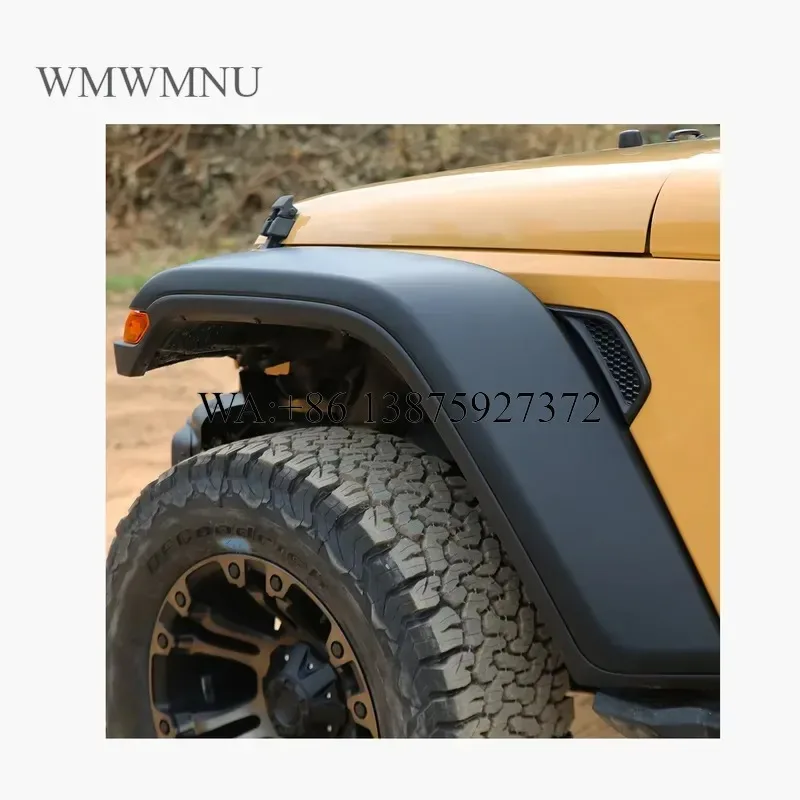 Wmwmnu JL Style ABS Black Front Fender Flares for JK 2007-2018 4x4 Accessories Replacement Parts