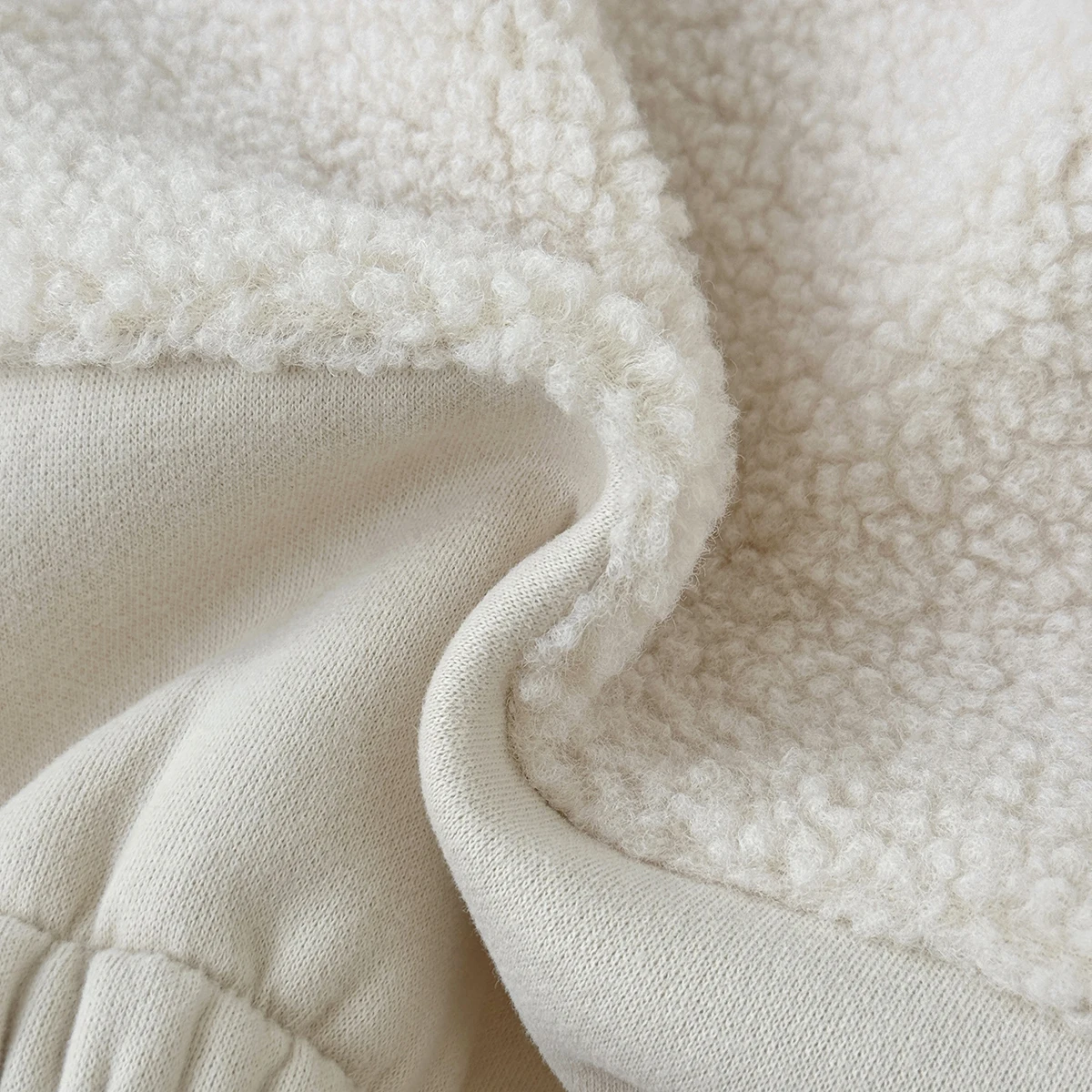 Herbst Winter Thermo Anzug Baby Kleidung Sets Jungen Mädchen Lamm Fleece Farbe blockiert hohen Hals Top + Solid Hosen – Detail 7