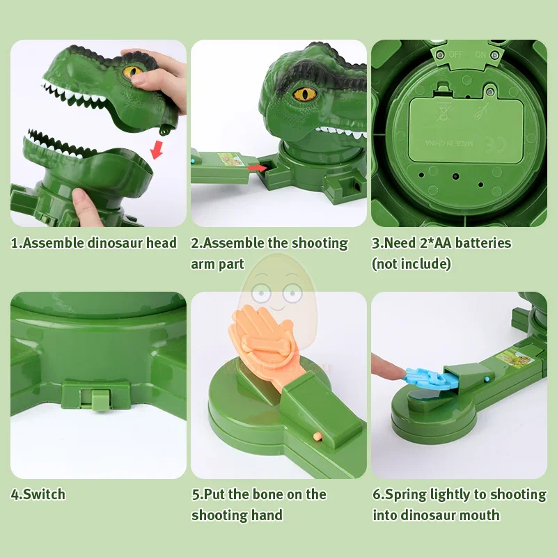 Kids Toy Feeding Dinosaur Electric Multiplayer Interactive Rotate Shot Game Party Competitive Desktop Toys For Children Gifts