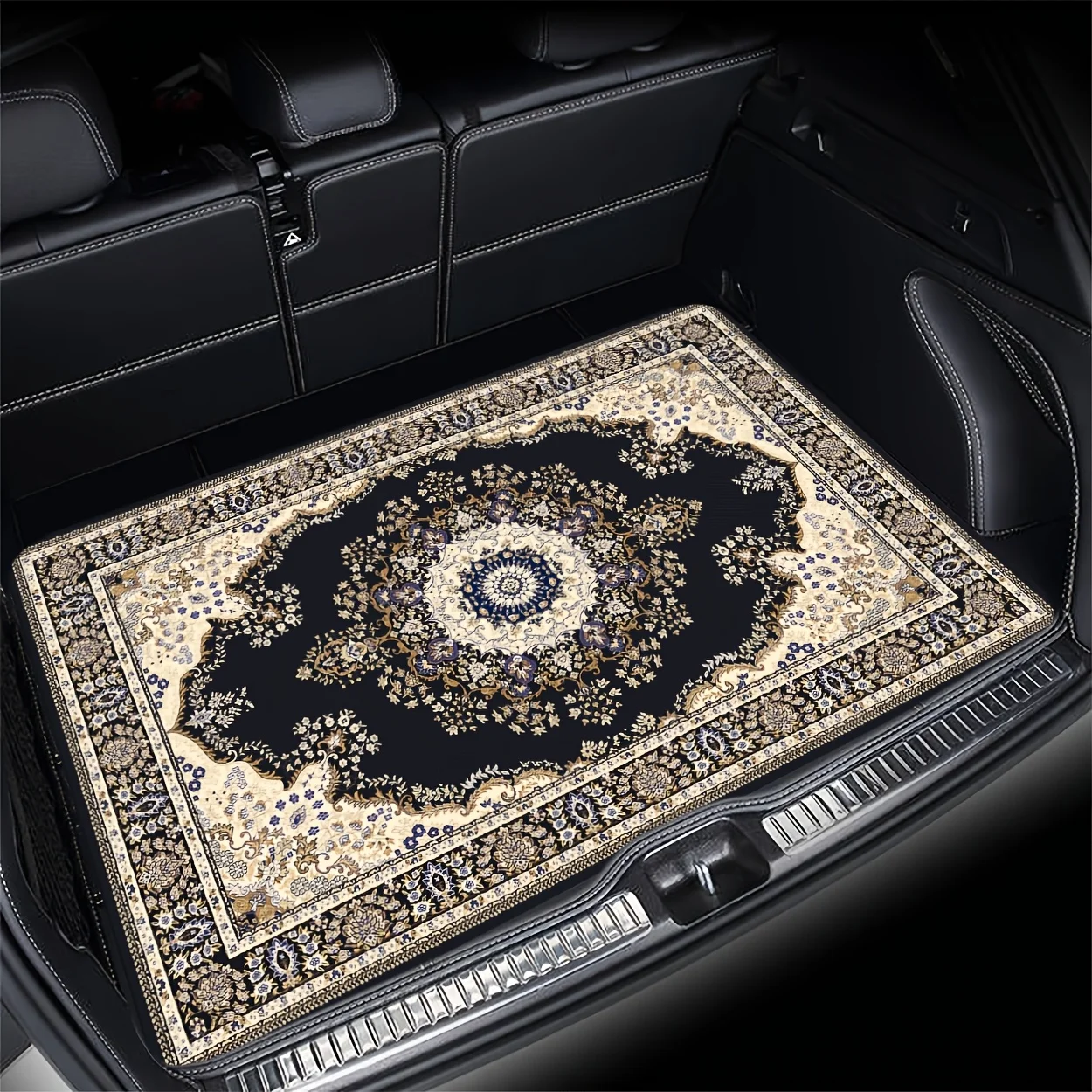 Retro Patterned Car Trunk Mat | Comfortable, Aesthetic, Easy-to-Clean, Polyester, Universally Applicable, Brand: ZULIDA