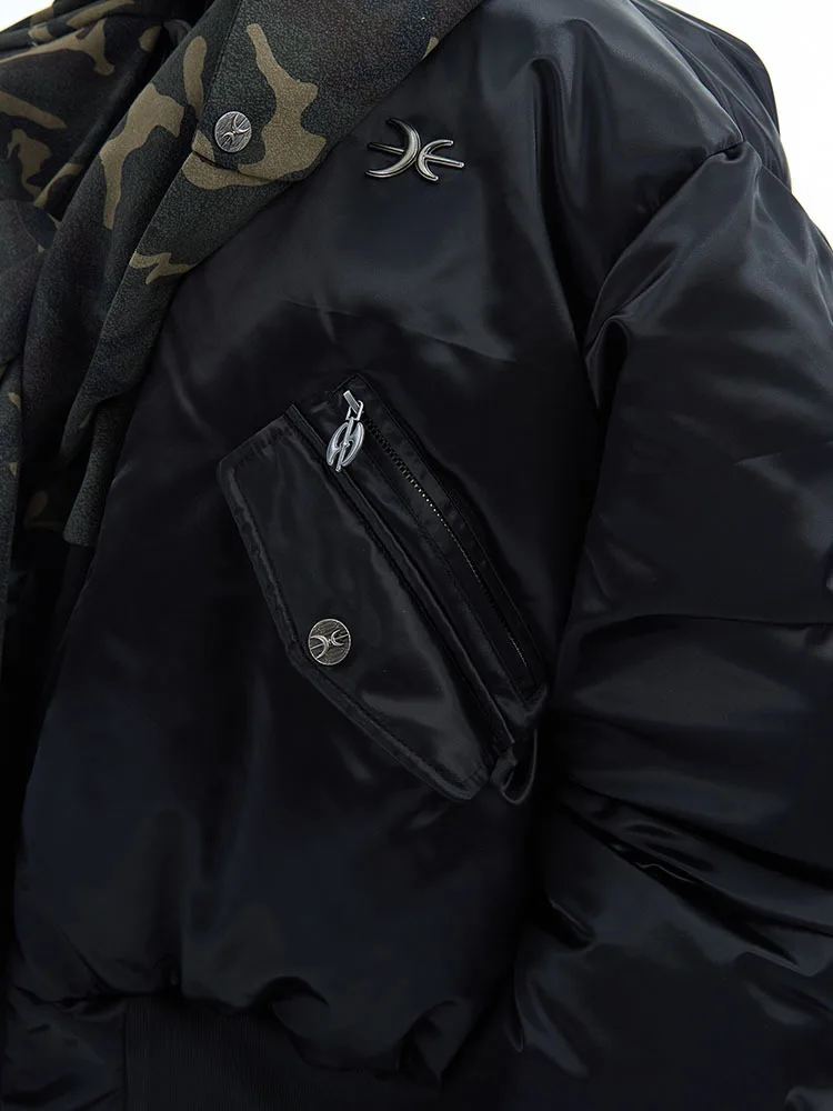 LUZHEN الأصلي شارع العليا وشاح الموضة تزيين مقنعين الخبز معطف مبطّن الرجال 2025 الشتاء كامو مطبوعة سترة سترة JY3048