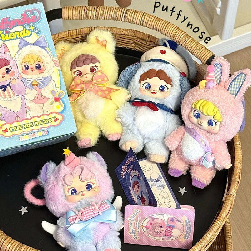 

New Puffynose Friends Memo Series Vinyl plush blind box Cute Animal Plush Doll Bag Decoration Pendant Holiday Surprise Toy Gifts