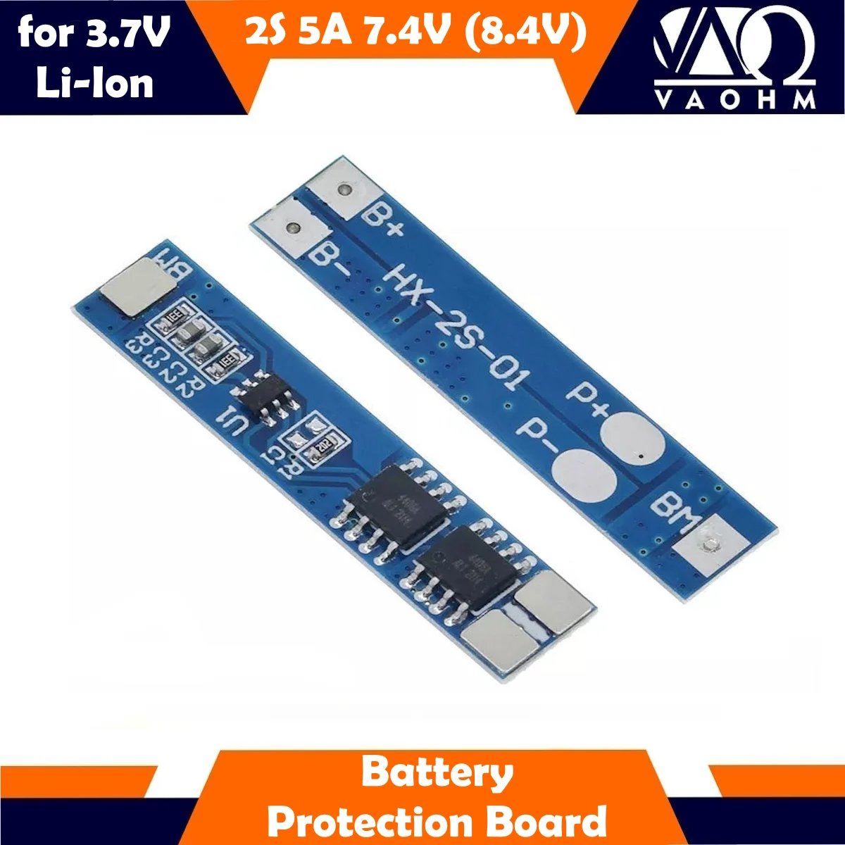 2S 5A 7.4V 8.4V 18650 Lithium Ion Li-ion Battery Protection Board Enhanced HX-2S-01 PCM BMS