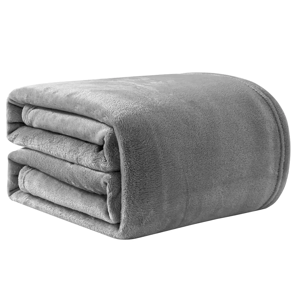 Good Nite Cuddle blanket Fluffy Fleece Day blanket for Adults Soft Sofa blanket Warm & Machine Washable Grey