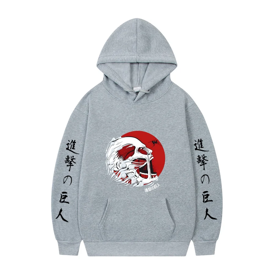 Japanese Anime Graphic Hoodies Men Attack on Titan Pullover Sweatshirt Unisex Male