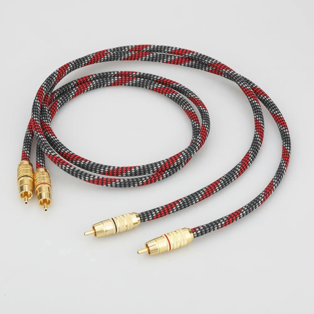 Audiocrast OFC Copper Fully shielding Analogue Audio Cable Phono RCA Interconnect Cable 2RCA-2RCA signal cable
