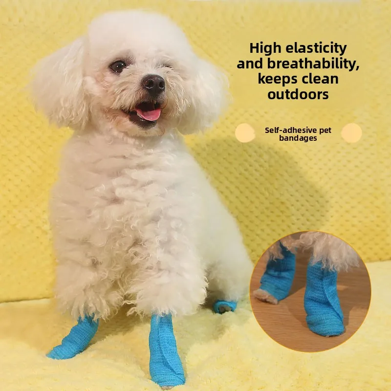 

Pet Self-Adhesive Elastic Bandage Breathable Waterproof Wound Dring Tape Dog Travel Accories Injury Wrap Protection