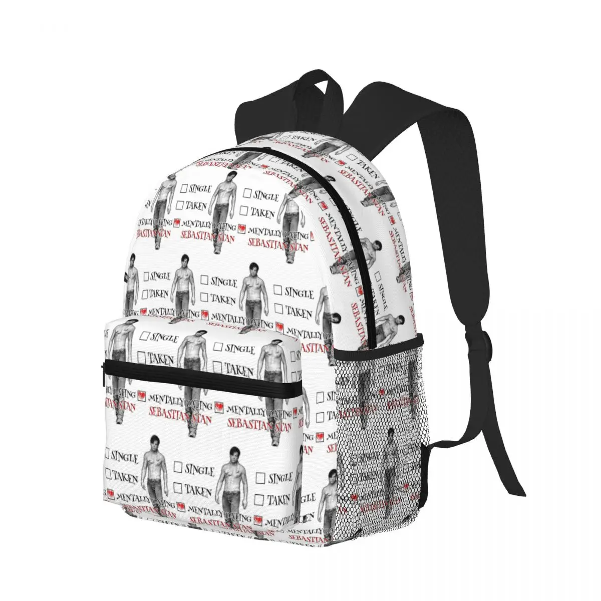 

Sebastian Stan Mentally Dating Bucky Barnes Student Backpack School Bag Hiking Travel Daypack for Men Women Bookbag Shoulder Bag