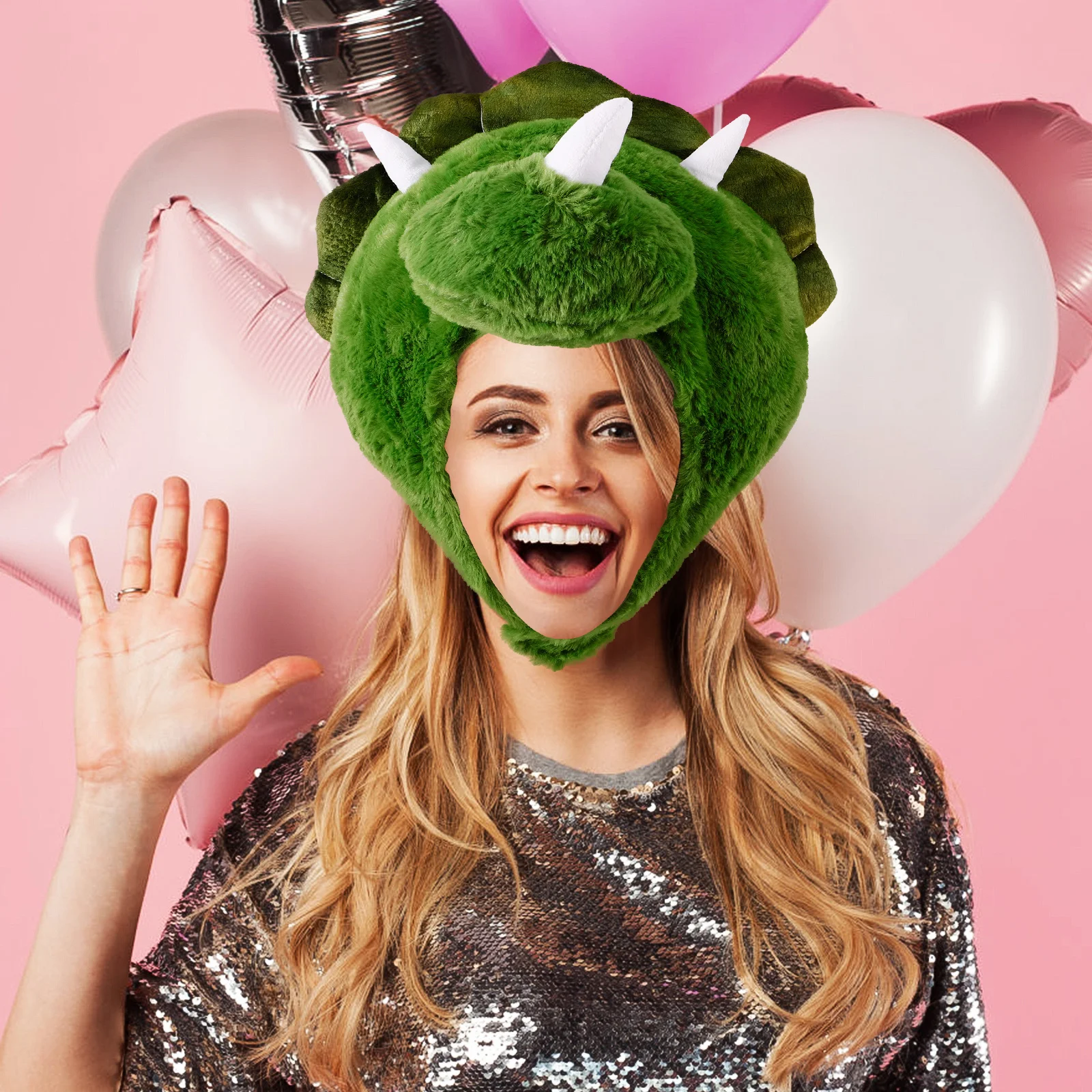 

Вечерние шляпы динозавра в форме головы животного, головные уборы, аксессуар для косплея, забавная шляпа, реквизит для взрослых, головной убор в форме головы животного