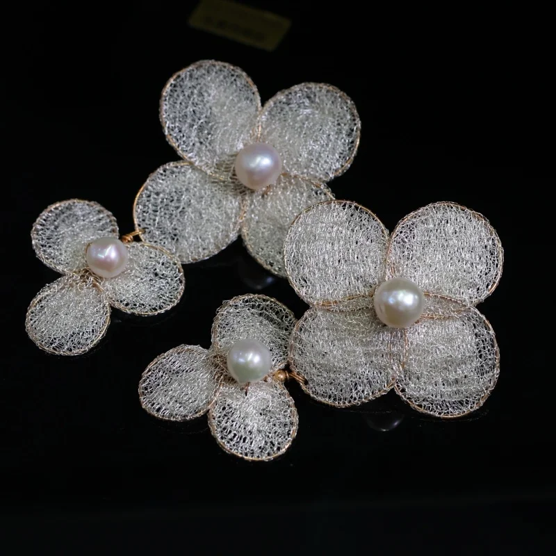 

SGARIT Original Authentic Freshwater White Pearl Flower Earrings 14k Gold Filled Pearl Earrings Jewelry Gift for Her