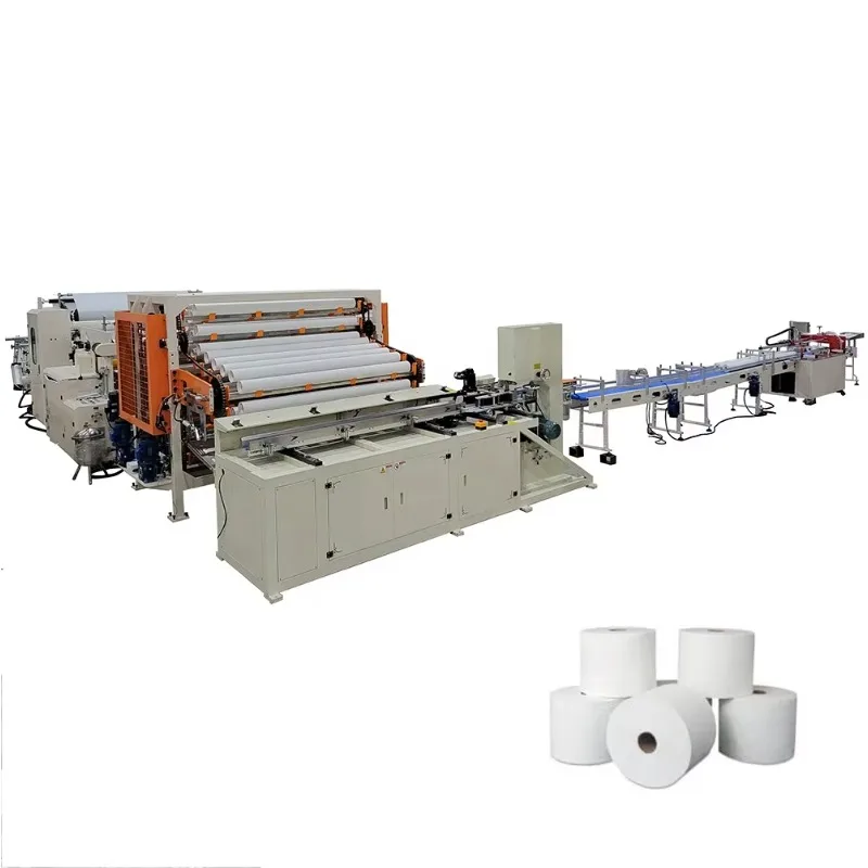 Custom Print Fully Automatic Toilet Paper Machine Production Line Replaceable Embossing Roller Tissue Processing Line