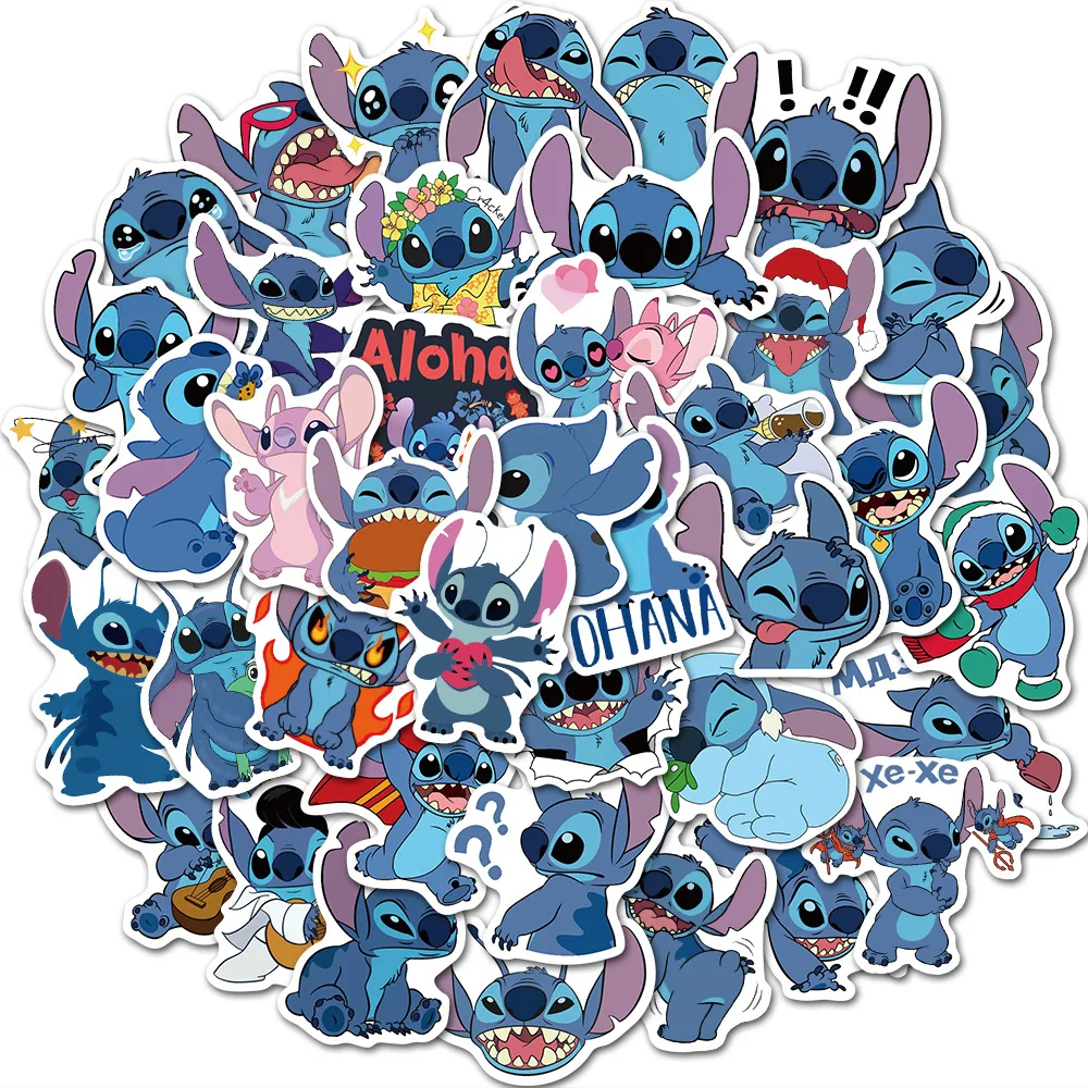 10/30/50pcs Disney Cute Cartoon Lilo & Stitch Stickers Decals Kid Toy DIY Laptop Suitcase Car Notebook Kawaii Decoration Sticker