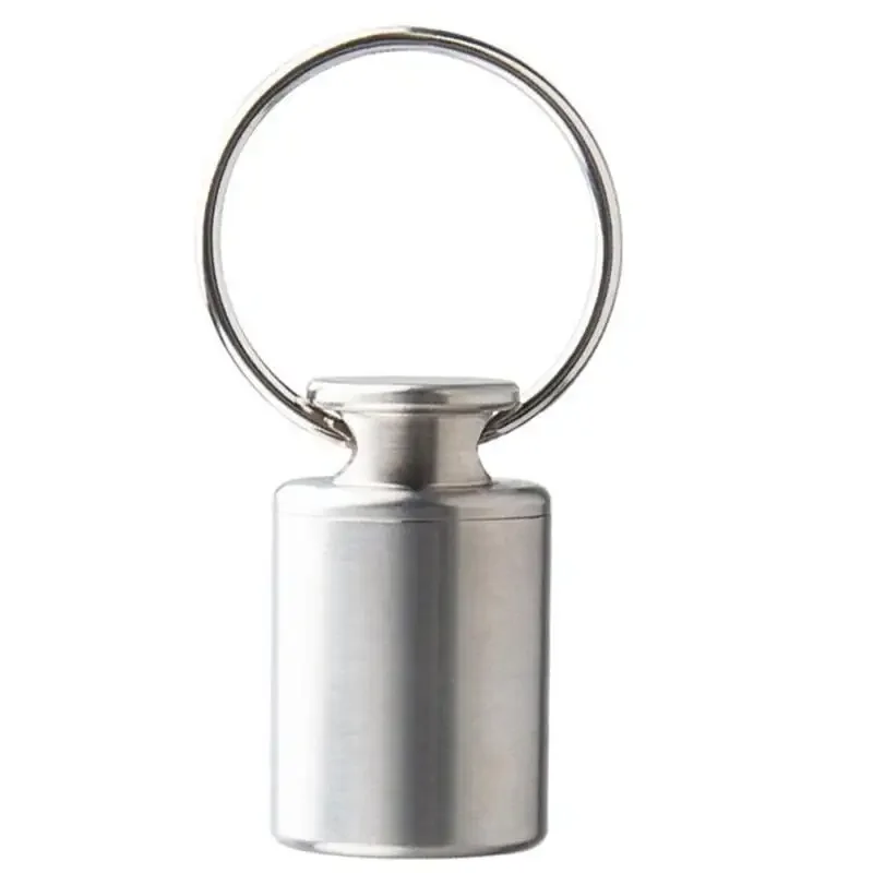 FEGVE Sealed Waterproof Pill Container Capsule Bottle Can Mini Titanium Alloy Medicine Box Pill Storage Tanks Travel Pill Case