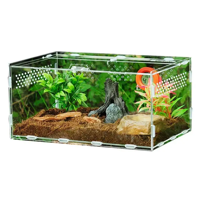 New Acrylic Terrarium Spider Breeding Box Reptile Feeding Box For Climbing Pet Terrarium Snake Spider Scorpion Centipede