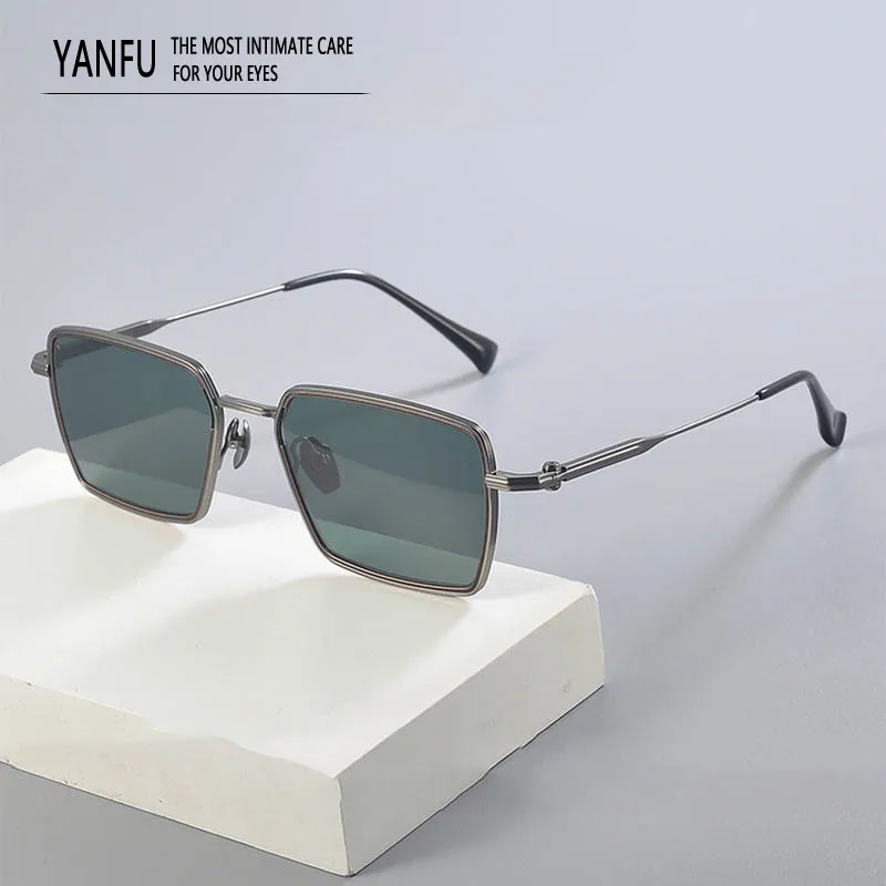

153mm Large Face Outdoor High Quality Sunglasses Man Square Pure Titanium Glasses Men Fashion UV400 Outdoor GLASSES Eyewear For