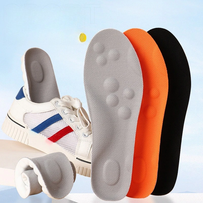 Soft Breathable Shock Absorption Cushion Running Insoles 4D Cloud Technology PU Sole Sports Insoles For Orthopedic Care 2026 New