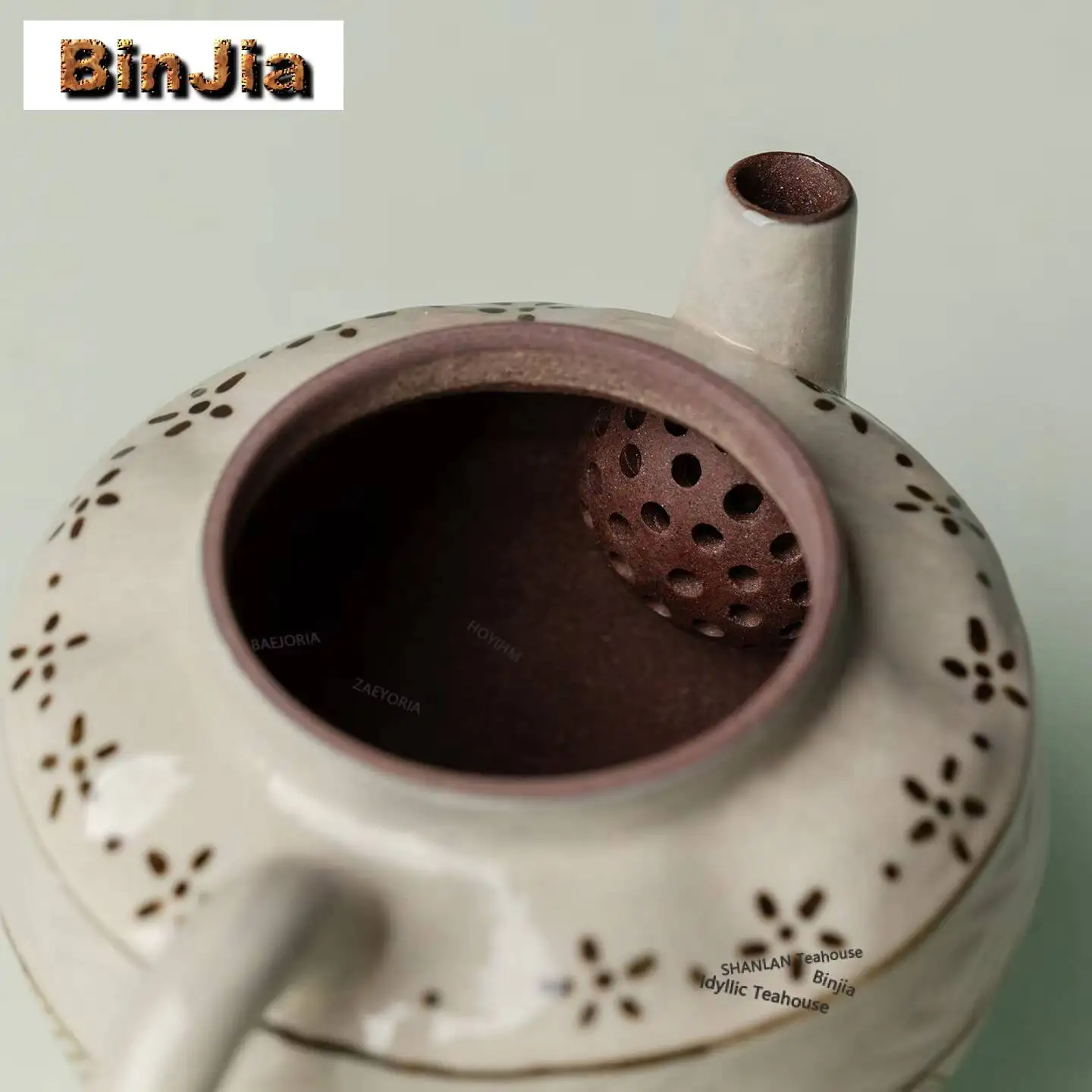 100ml Cizhou Kiln Hand Drawn Petals Teapot Luxury Tea Infuser Pot Tea Maker Kettle With Ball Hole Tableware Supplies Decoration