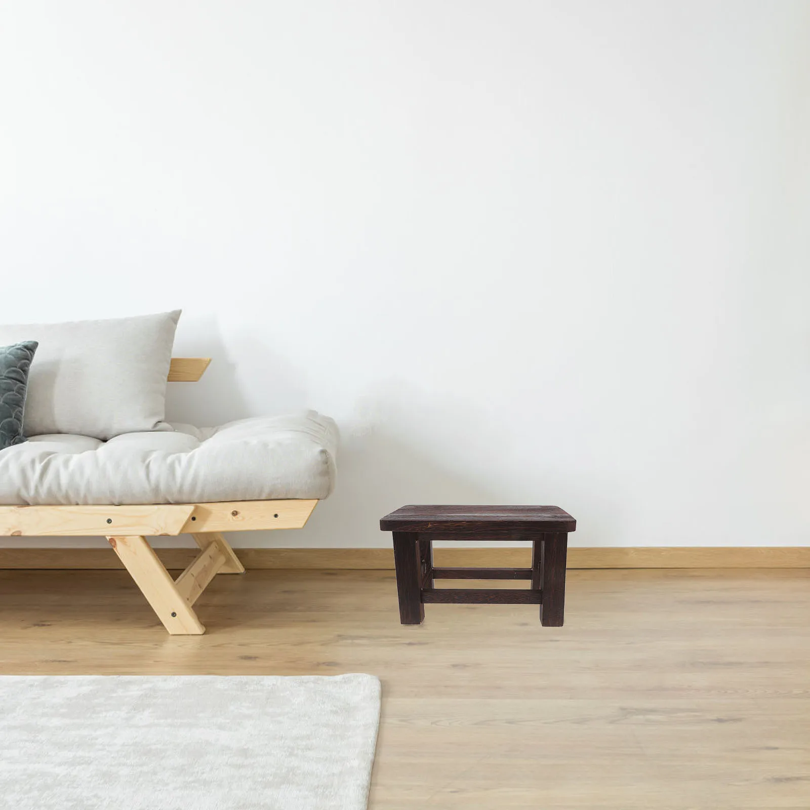 

Solid Wood Step Stool Changing Shoes Anti-Slip Short Foot Rest Seat Chair For Bathroom Kitchen Living Room Small Wooden