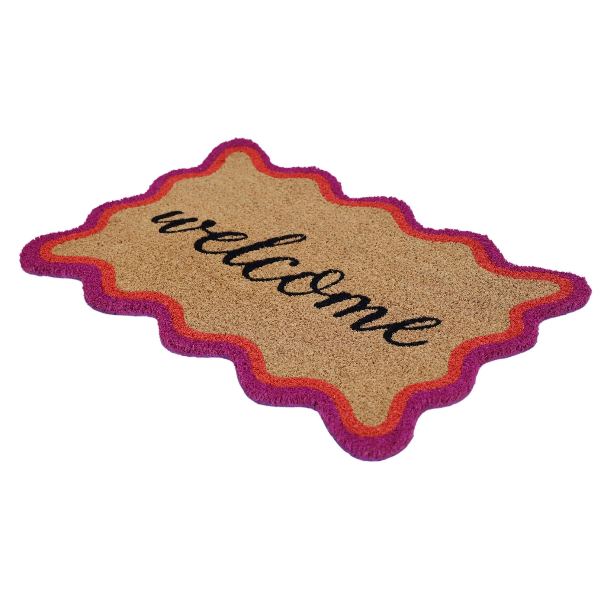 Welcome Summer Tropical Coir Doormat With Palm Design For Entryway Patio Porch Non Slip Dirt Trapping Mat