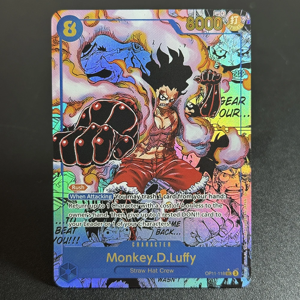 OPCG Proxy Collection Game Cards Monkey.D.Luffy Various Flash Cards SEC Refractive Textured Child Toy Gift Gold Cards OP05-10