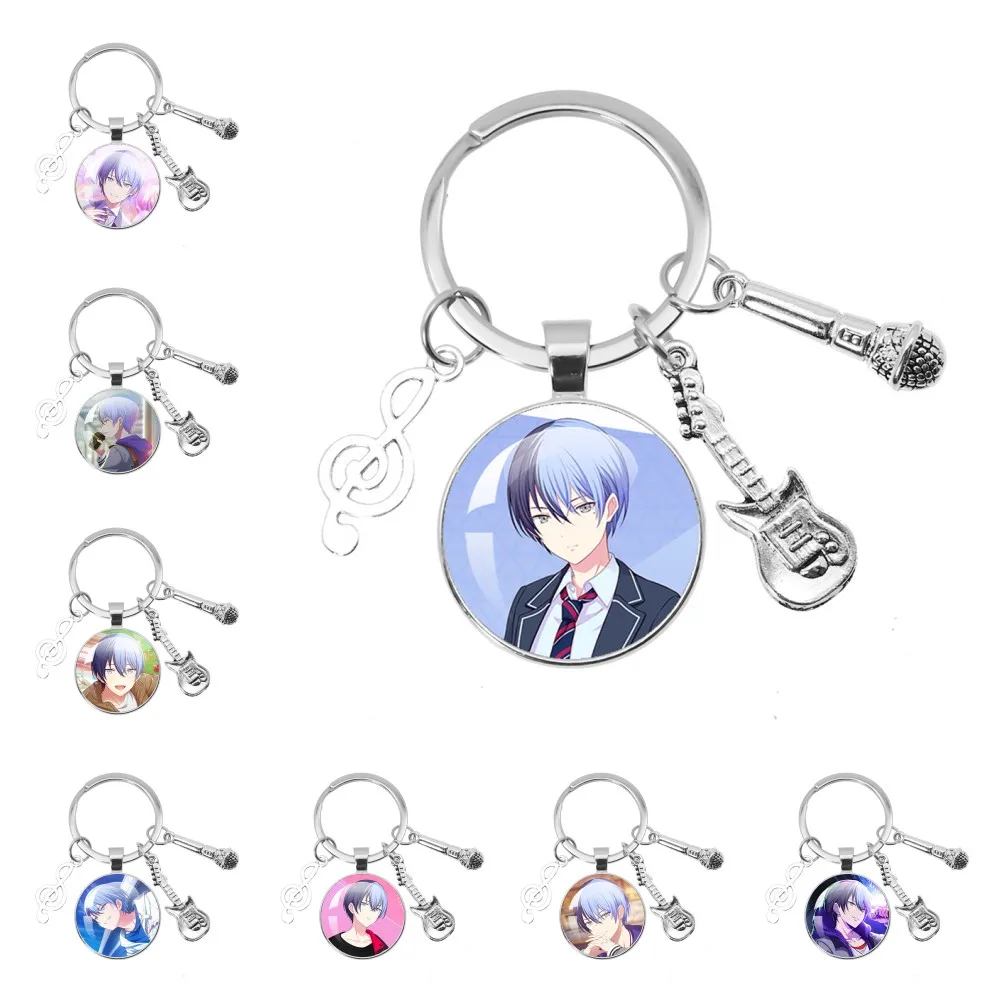 Vivid BAD SQUAD Aoyagi Toya Music Themed Keychain Cartoon Characters Photo Glass Keychain Backpack Accessories Gifts