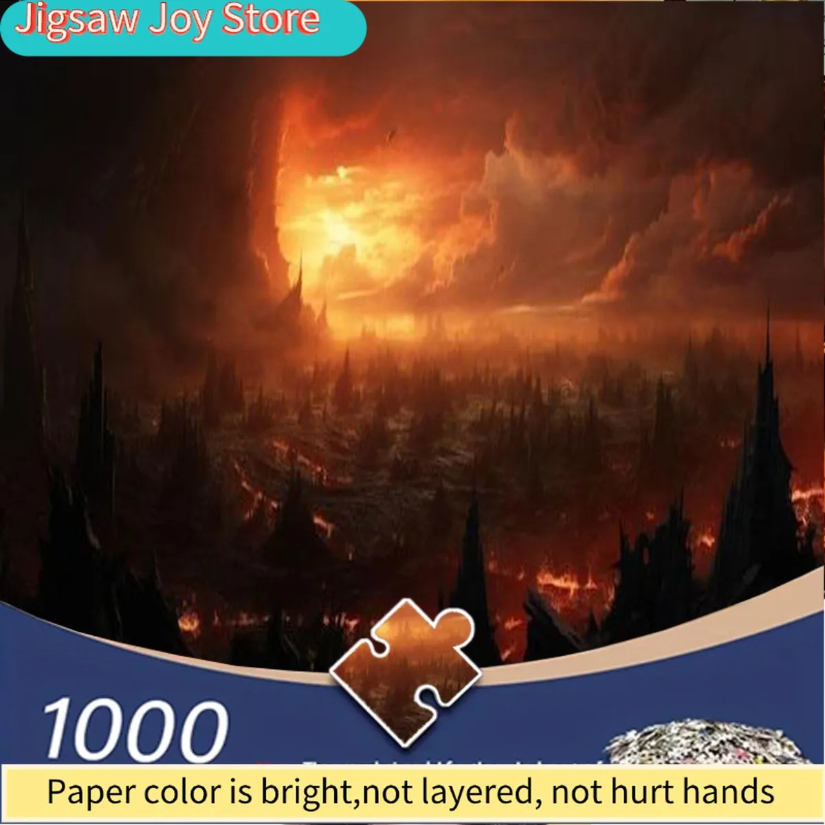 

Пазл для взрослых на 1000 элементов с светящейся лавой и красными облаками - портативный, в коробке, головоломка для развития мышления, сложный 3D-пазл для взрослых