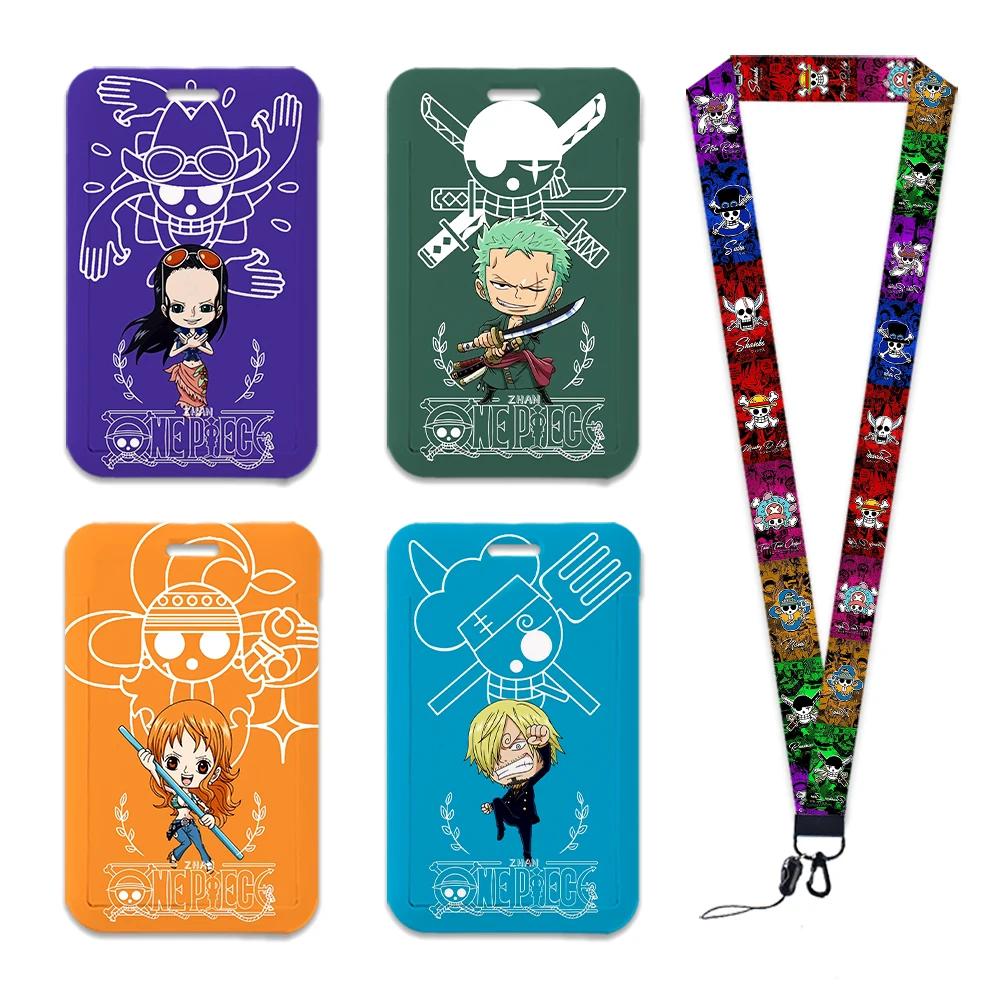 

Japanese Anime One Lanyards Piece Keychain Cool Badge Holder ID Credit Card Bus Card Badge Pass Hang Rope Accessories Gifts