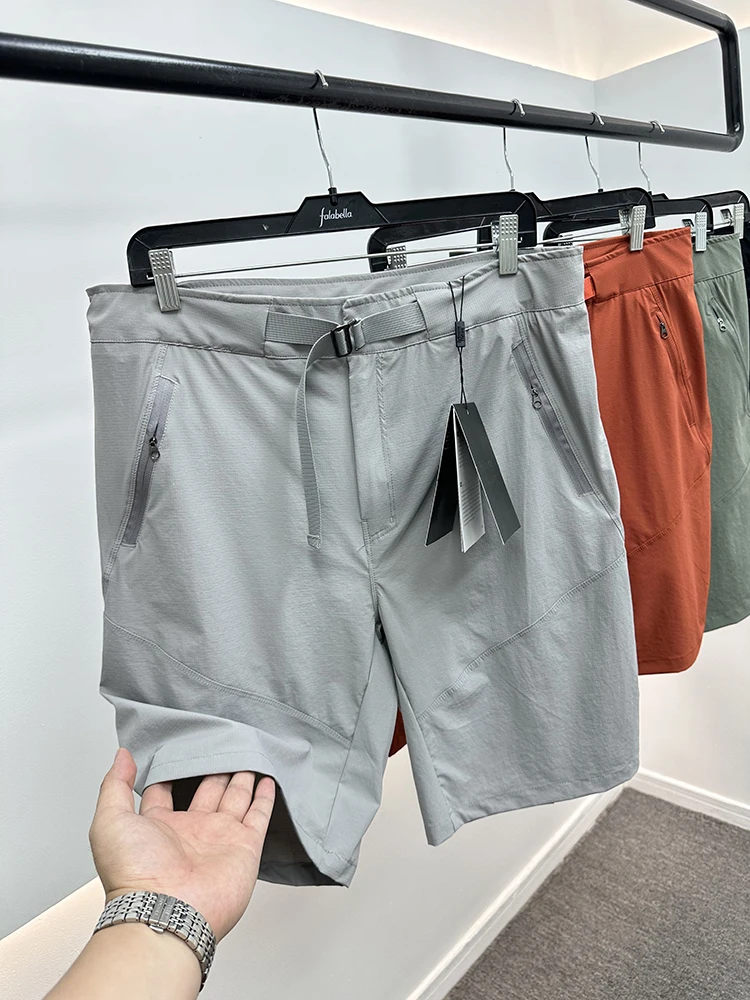 

Легкие быстросохнущие водонепроницаемые дышащие летние мужские спортивные повседневные брюки-капри для активного отдыха, модные городские стильные штаны