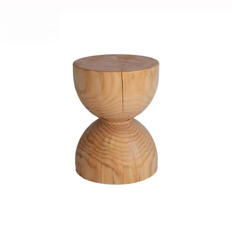 Nordic living room furniture wooden creative stump stool round stool small wooden side table