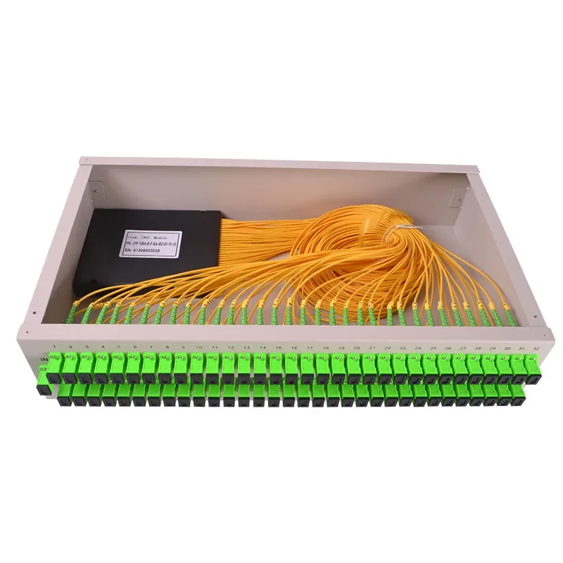 2025 Softel ized 1 RU 19 Rack Mount Fiber Optic PLC Sp 1 x 64 SC APC Connectors