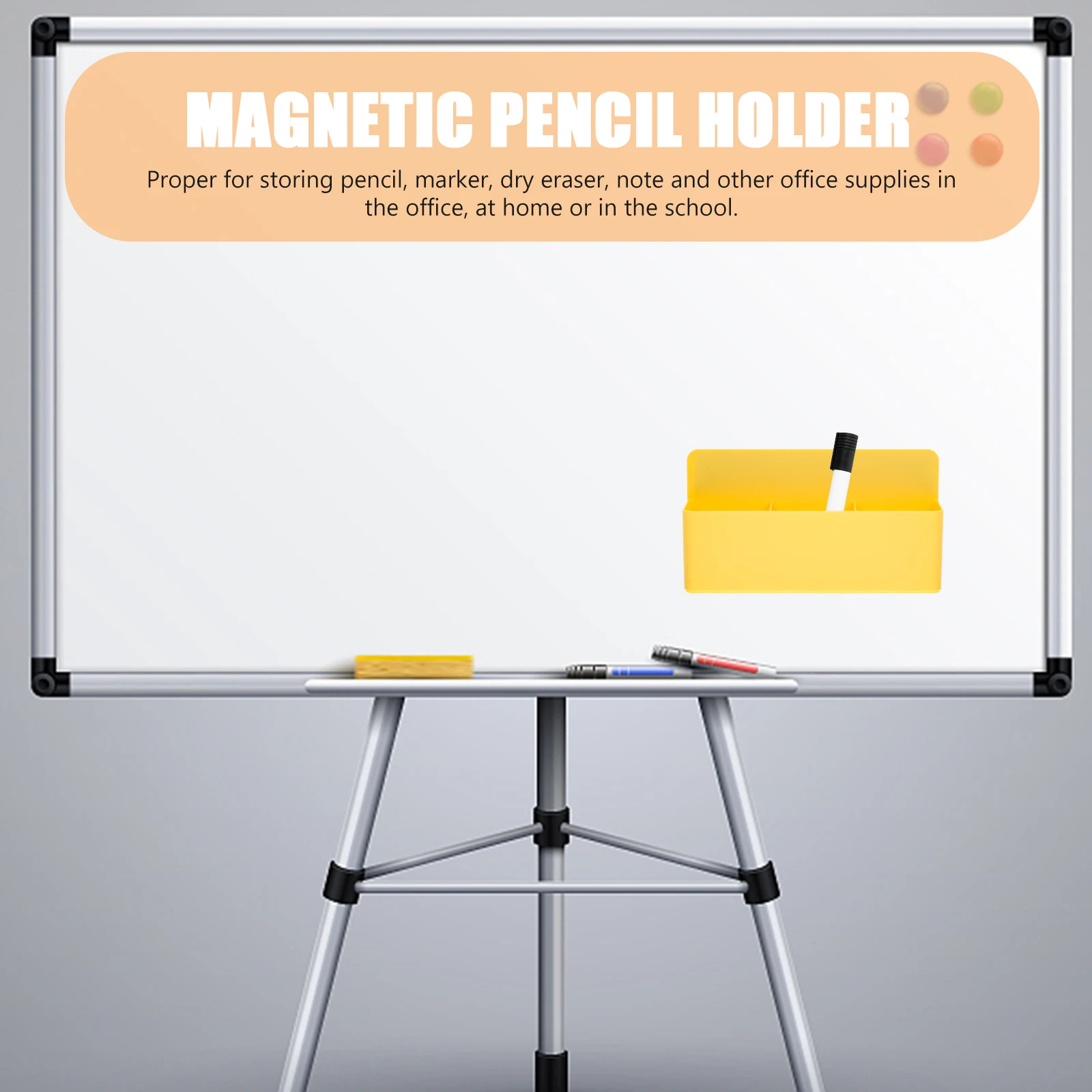 

Magnetic Pen Holder Whiteboard Marker Organizer PP Material Wear Resistant Dry Erase Accessories Home School Office Use