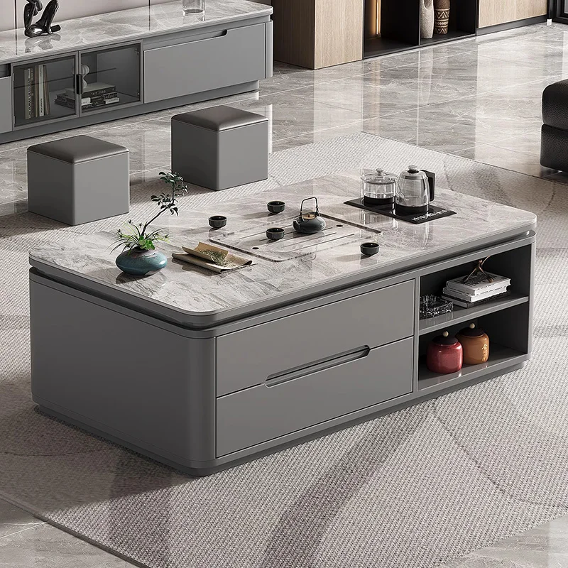 

Rectangle Organizer Drawer Coffee Table Luxury Trendy European Unique Coffee Table With Storage Simple End Table Home Furniture