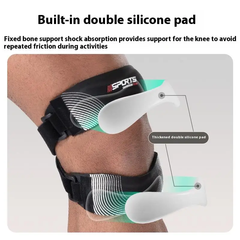 1 STKS Verstelbare Premium Kniebrace Voor Pijnbestrijding Patella Ondersteuning Band Met Dubbele Siliconen Bars & Gel Pads Mannen Vrouwen Sport