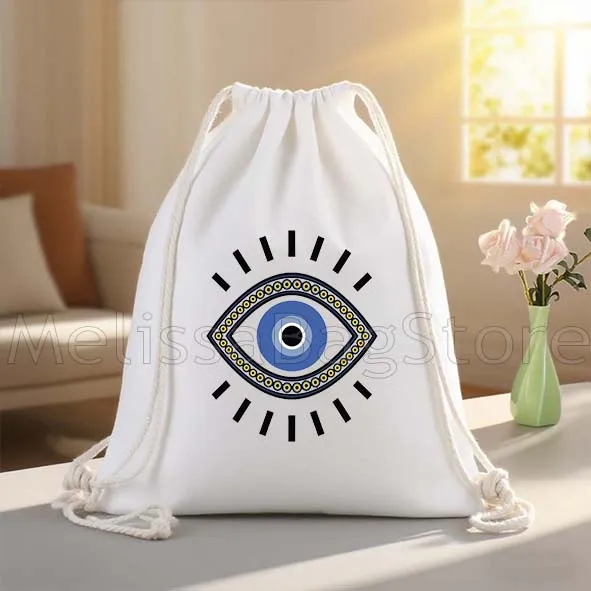 ماتي الأزرق عين الشر سحر الدوائر اليونانية قماش الرباط أكياس كرة القدم على ظهره الصالة الرياضية Sackpack الهدايا سلسلة حقيبة لمسافات طويلة الرياضة